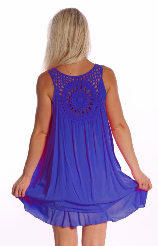 Sommerkleid Strandkleid Holidaydress Ibisa Stile mit schönen Details Royalblau