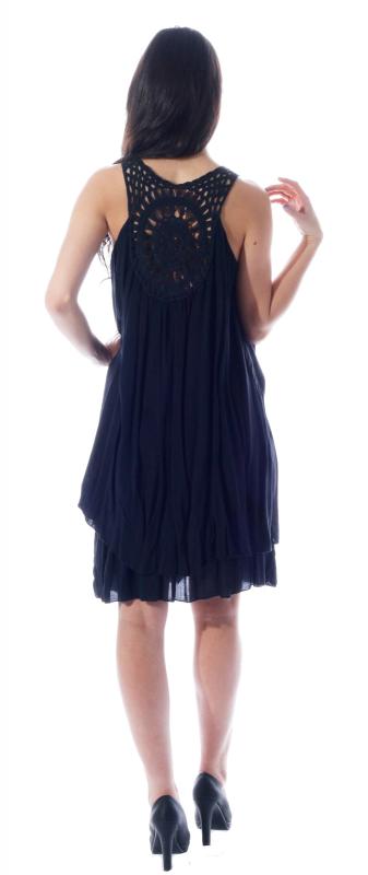 Sommerkleid Strandkleid Holidaydress Ibisa Stile mit schönen Details Schwarz