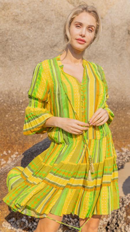 Tunika Kleid Ethno Boho Grün