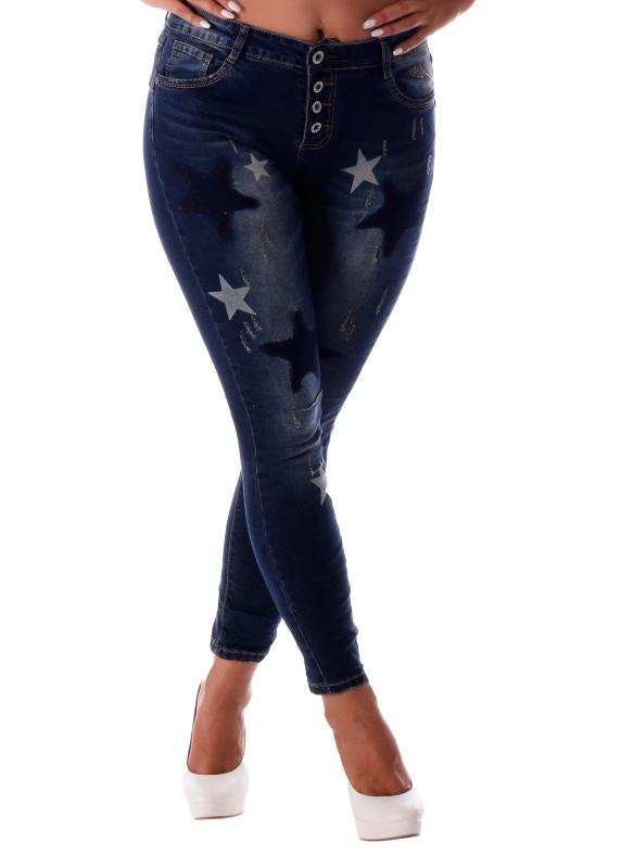 Damen Jeans Baggy Style Multi Star
